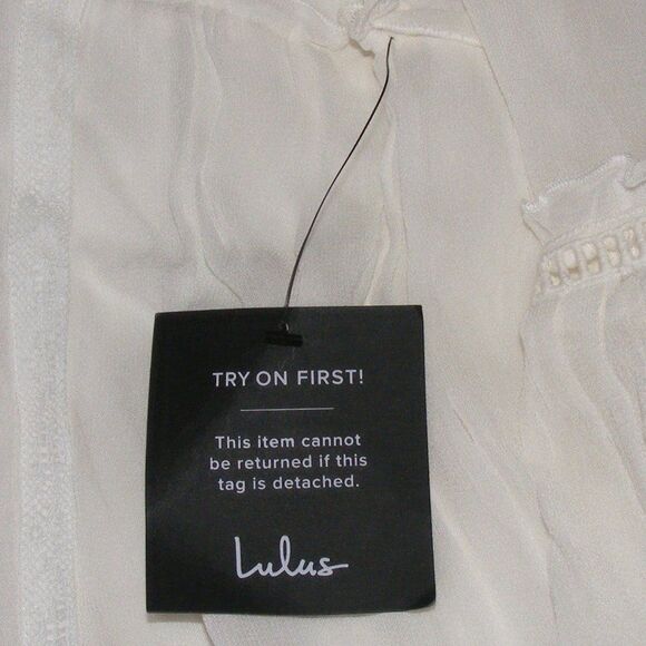 new LULU'S Dress, XL, White, Gauze, Bell sleeve, Viscose, Above knee - Picture 10 of 13